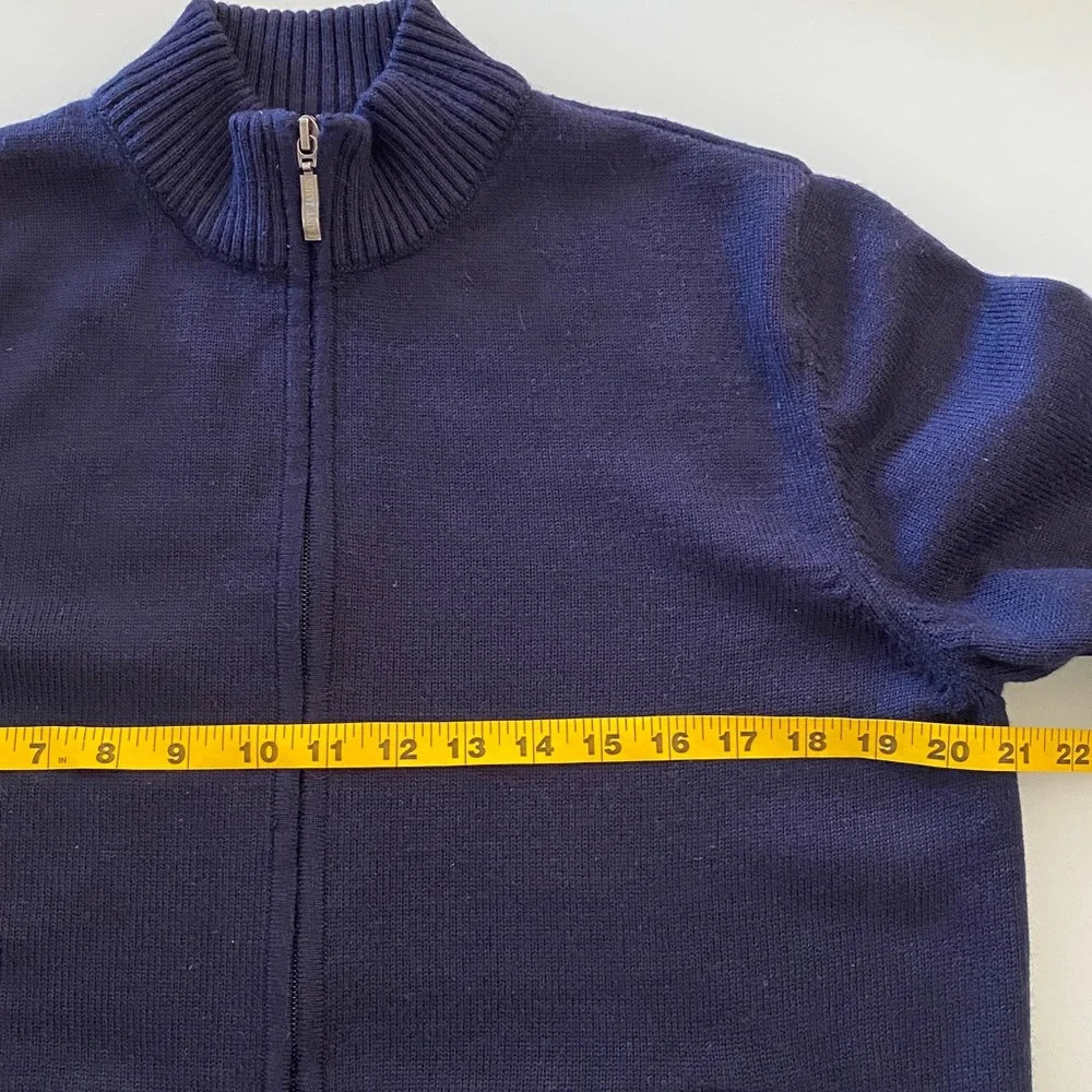 Saint James Dark Blue Zip-Up Cardigan Sweater for Men Size M - Picture 9 of 17